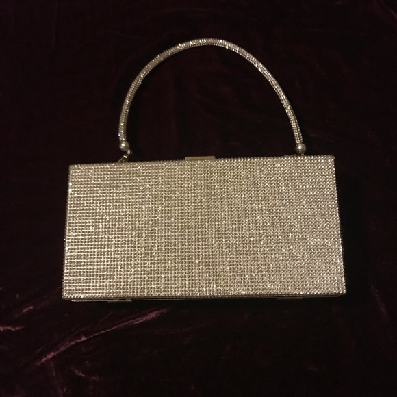 Bling Rectangle Evening Tote Clutch Crossbody Bag - Picture 2 of 10